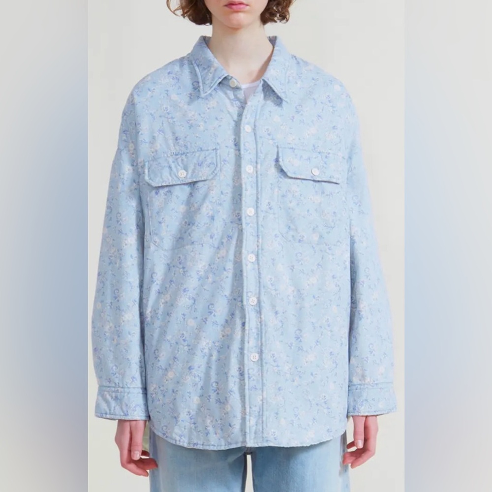 DENIMIST Floral Quilted Jacket Oversized